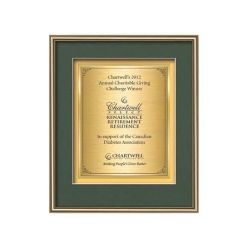 Plaque Awards - Framed Awards & Plaques - Fenestra Certificate TexEtch - Gold
