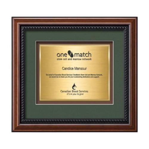 Plaque Awards - Framed Awards & Plaques - Deco Certificate TexEtch - Walnut