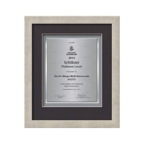 Plaque Awards - Framed Awards & Plaques - Eldridge Certificate TexEtch - Antique Silver