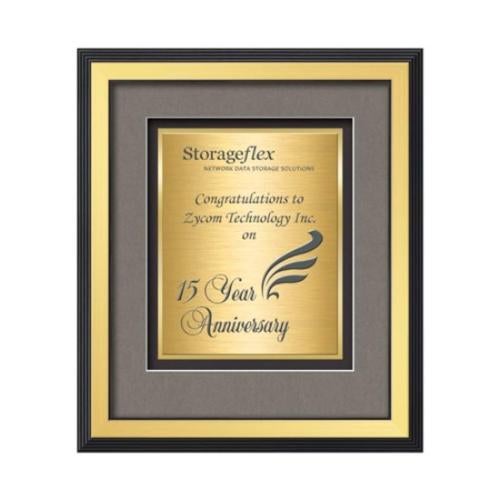 Plaque Awards - Framed Awards & Plaques - Jasper Certificate TexEtch Horiz - Gold