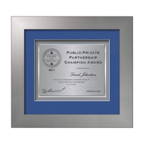 Plaque Awards - Framed Awards & Plaques - Premier Certificate TexEtch - Silver