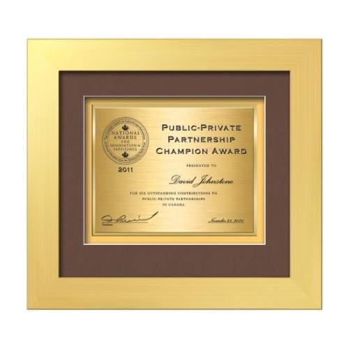 Plaque Awards - Framed Awards & Plaques - Premier Certificate TexEtch - Gold