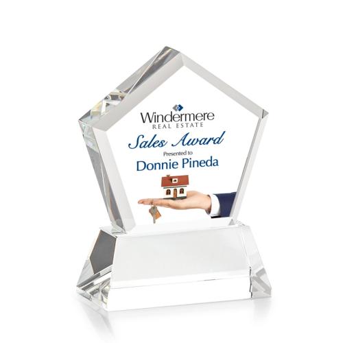 Recognition Awards - Crystal Awards - Genosee VividPrint™ Award on Base - Clear