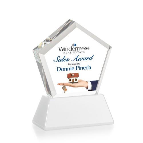 Recognition Awards - Crystal Awards - Genosee VividPrint™ Awardon Base - White