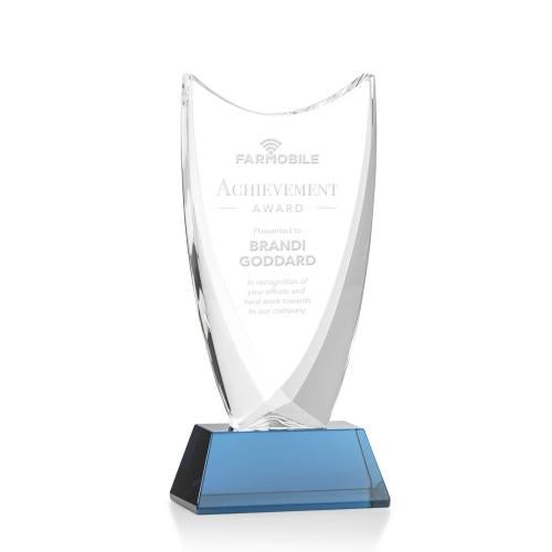 Recognition Awards - Crystal Awards - Dawkins Award - Sky Blue