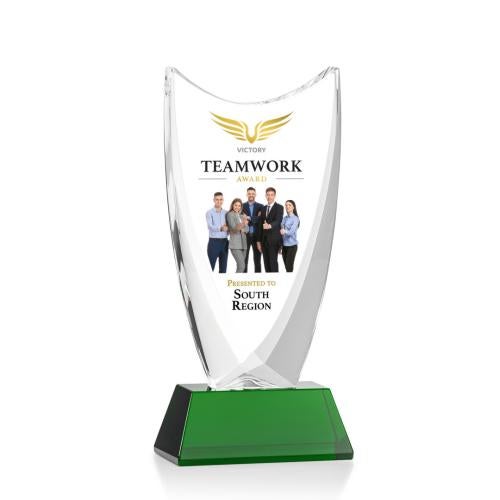 Recognition Awards - Crystal Awards - Dawkins VividPrint™ Award - Green
