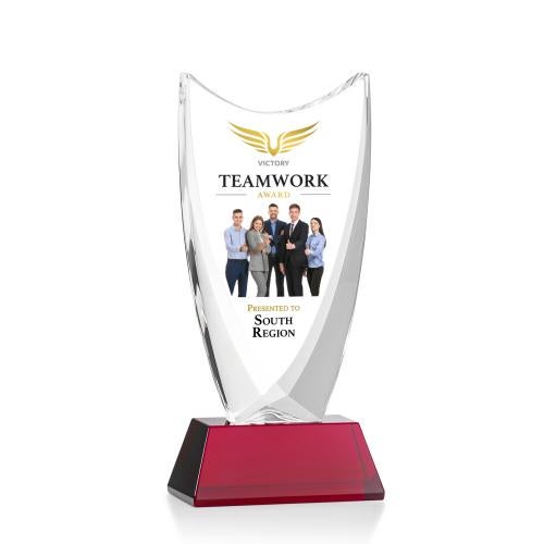 Recognition Awards - Crystal Awards - Dawkins VividPrint&trade; Award - Red