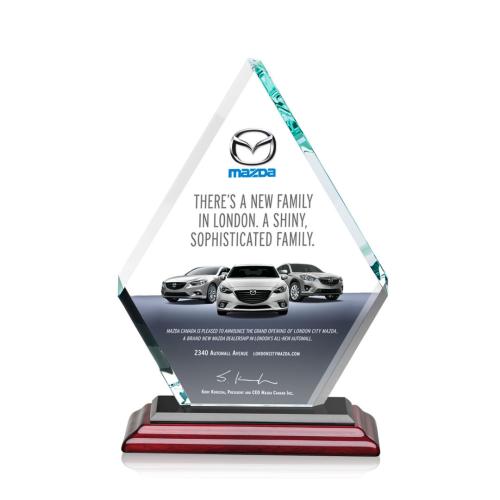 Recognition Awards - Crystal Awards -  Canton VividPrint™ Award - Rosewood