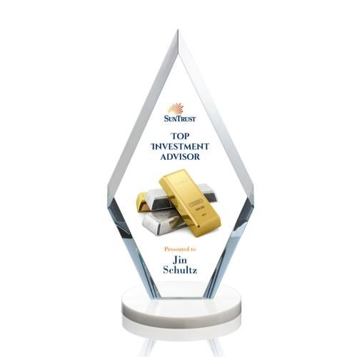 Recognition Awards - Crystal Awards - Cancun VividPrint™ Award - White