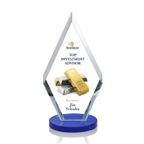 Recognition Awards - Crystal Awards - Cancun VividPrint™ Award - Blue
