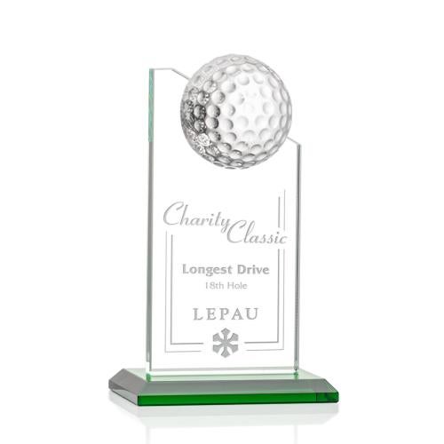 Recognition Awards - Crystal Awards - Ashfield Golf Award - Green