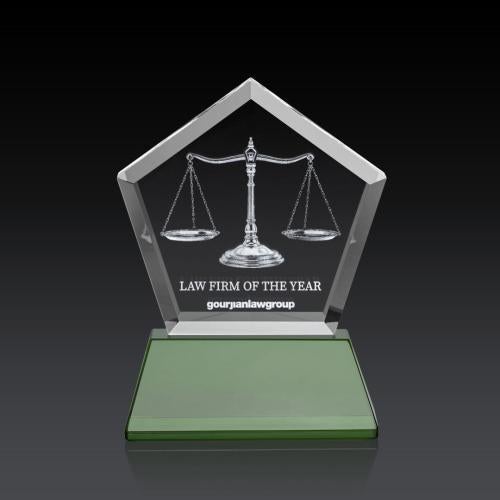 Recognition Awards - Crystal Awards - Genosee on Base (3D) - Green