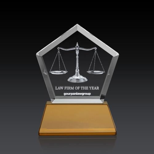 Recognition Awards - Crystal Awards - Genosee on Base (3D) - Amber
