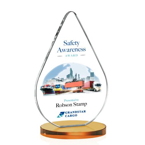 Recognition Awards - Crystal Awards - Glenhazel VividPrint™ Award - Amber
