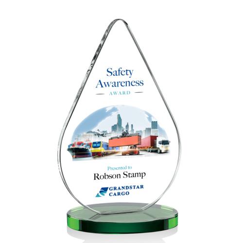 Recognition Awards - Crystal Awards - Glenhazel VividPrint™ Award - Green