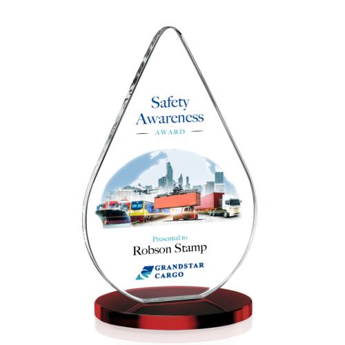 Recognition Awards - Crystal Awards - Glenhazel VividPrint™ Award - Red