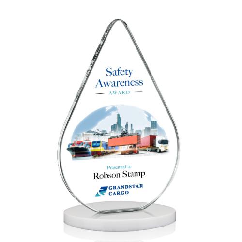 Recognition Awards - Crystal Awards - Glenhazel VividPrint™ Award - White