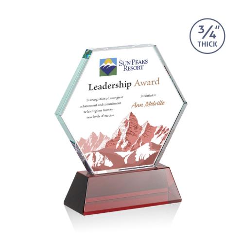 Recognition Awards - Crystal Awards - Pickering on Newhaven VividPrint™ Award - Red