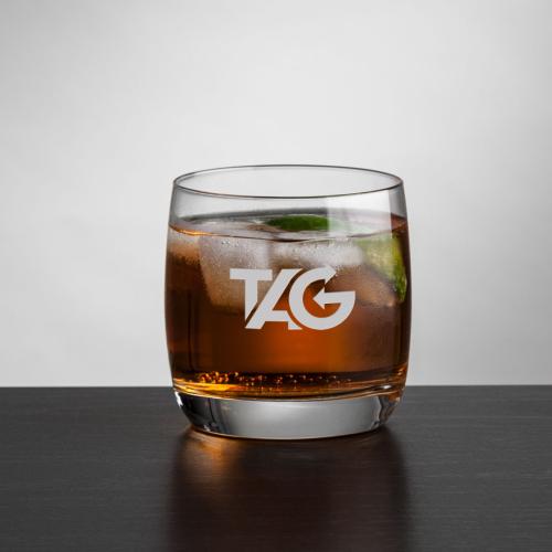 Corporate Gifts - Barware - On the Rocks Tumblers & Glasses - Sandown OTR/DOF - Deep Etch