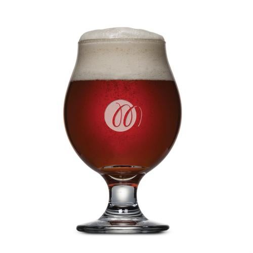 Corporate Gifts - Barware - Beer Steins and Pilsners - Belgian Beer Glass - Deep Etch 