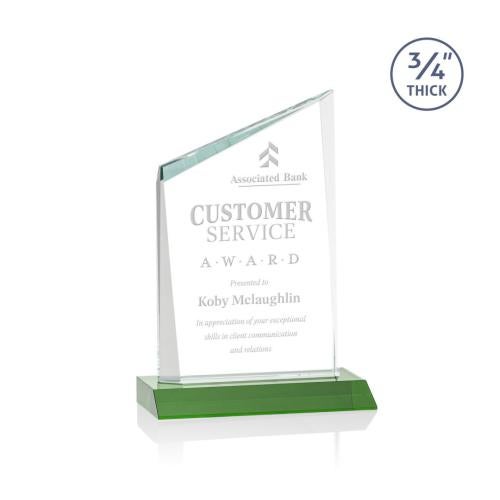 Recognition Awards - Crystal Awards - Scarsdale Award - Green