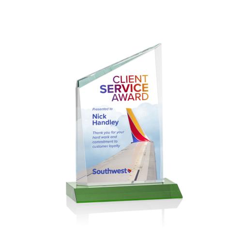 Recognition Awards - Crystal Awards - Scarsdale VividPrint™ Award - Green