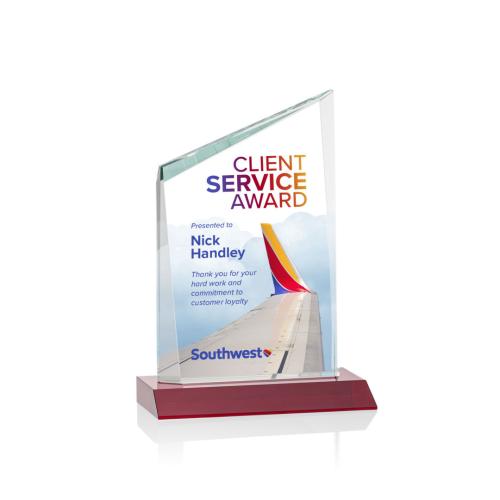 Recognition Awards - Crystal Awards - Scarsdale VividPrint™ Award - Red