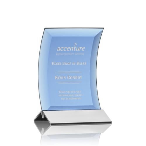 Recognition Awards - Crystal Awards - Dominga Award - Blue/Silver