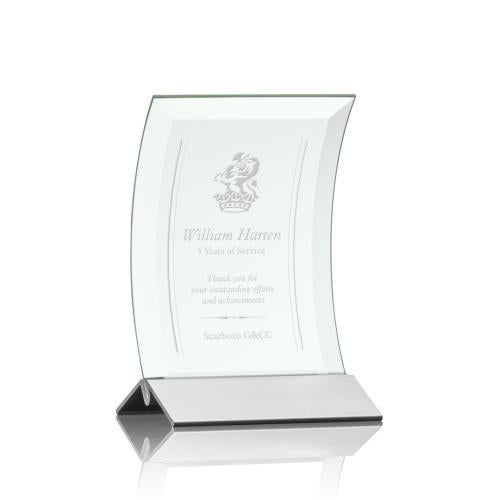 Recognition Awards - Glass Awards - Dominga Award - Jade/Silver