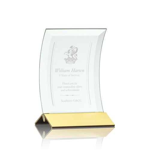 Recognition Awards - Glass Awards - Dominga Award - Jade/Gold