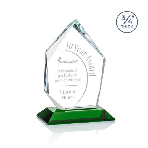 Recognition Awards - Crystal Awards - Deerhurst Ice Peak Award - Green