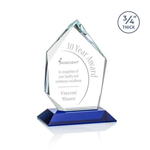 Recognition Awards - Crystal Awards - Deerhurst Ice Peak Award - Blue 