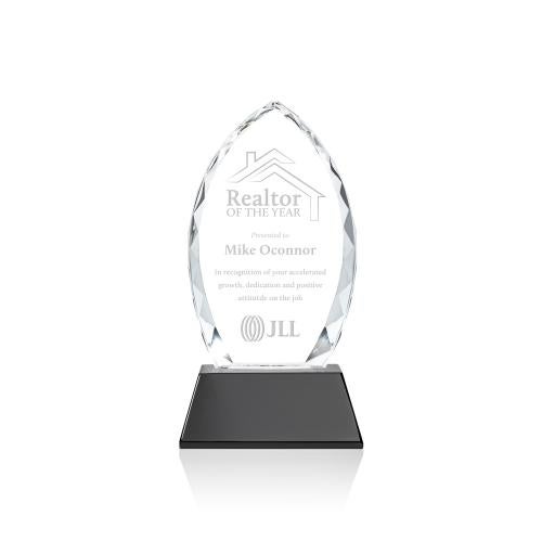 Recognition Awards - Crystal Awards - Wilton Award on Newhaven Base - Black
