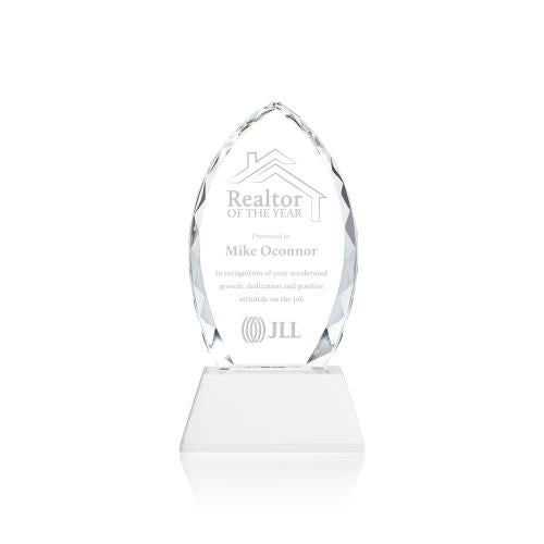 Recognition Awards - Crystal Awards - Wilton Award on Newhaven Base - White