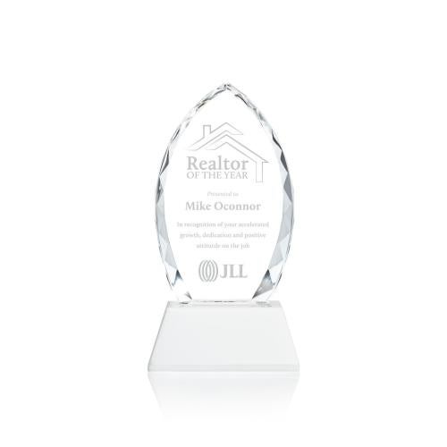 Recognition Awards - Crystal Awards - Wilton Award on Newhaven Base - White