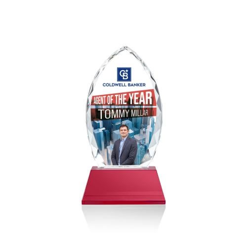 Recognition Awards - Crystal Awards - Wilton VividPrint™ Award on Newhaven - Red