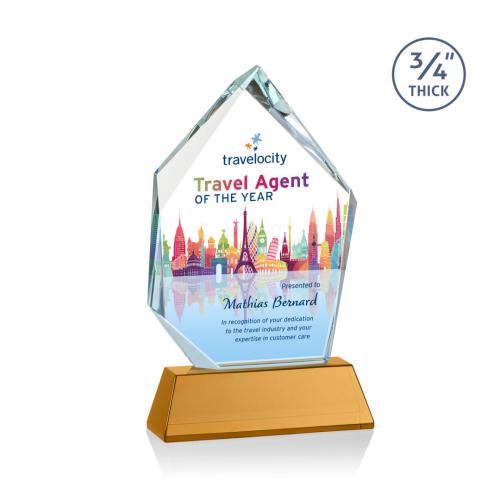 Recognition Awards - Crystal Awards - Deerhurst Ice Peak VividPrint&trade; Award on Newhaven - Amber