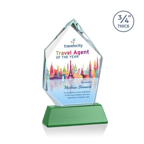 Recognition Awards - Crystal Awards - Deerhurst Ice Peak VividPrint&trade; Award on Newhaven - Green