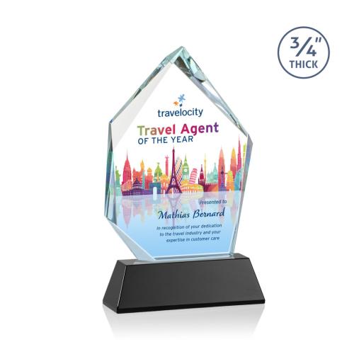 Recognition Awards - Crystal Awards - Deerhurst Ice Peak VividPrint™ Award on Newhaven - Black