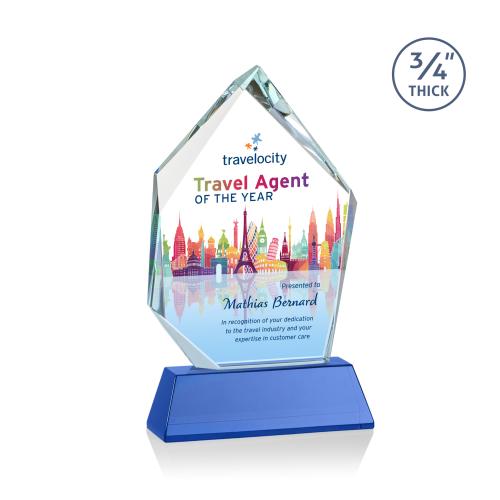 Recognition Awards - Crystal Awards - Deerhurst Ice Peak VividPrint&trade; Award on Newhaven - Blue