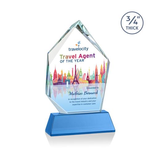 Recognition Awards - Crystal Awards - Deerhurst  Ice Peak VividPrint™ Award on Newhaven - Sky Blue