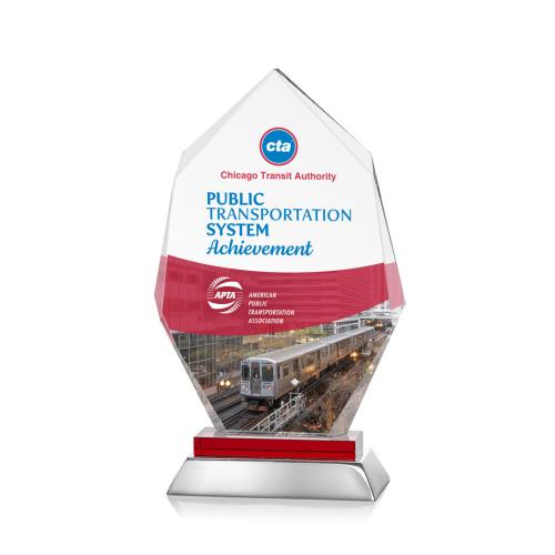 Recognition Awards - Crystal Awards - Nebraska VividPrint™ Award - Red