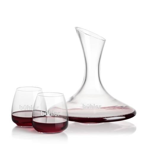Corporate Gifts - Barware - Glasses Sets - Madagascar Carafe & Hogarth Stemless Wine