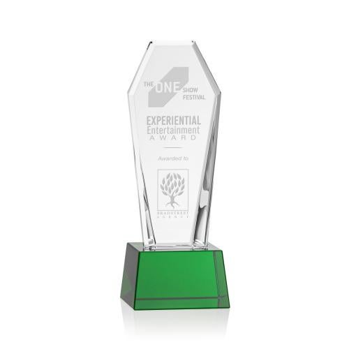 Recognition Awards - Crystal Awards - Romford Award on Base - Green