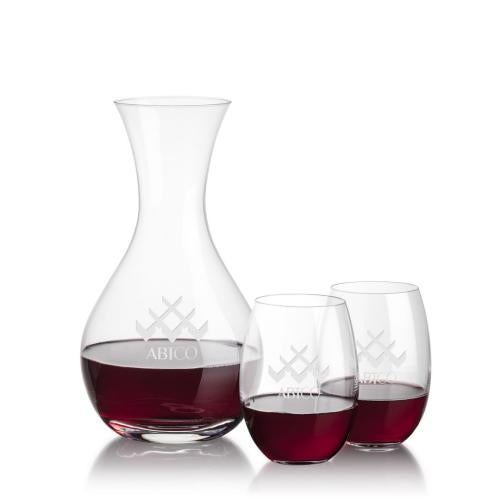Corporate Gifts - Barware - Carafes - Adelita Carafe &  Carlita Stemless Wine
