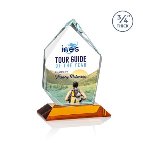 Recognition Awards - Crystal Awards - Deerhurst Ice Peak VividPrint™ Award - Amber