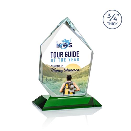 Recognition Awards - Crystal Awards - Deerhurst Ice Peak VividPrint™ Award - Green