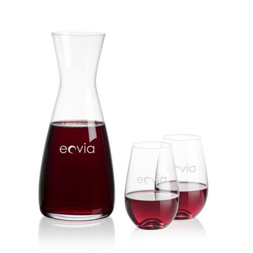 Corporate Gifts - Barware - Carafes - Portofino Carafe & Boston Stemless Wine