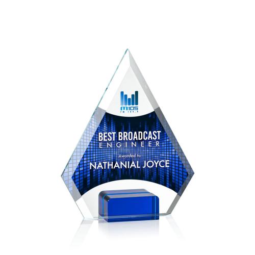 Recognition Awards - Crystal Awards - Charlotte VividPrint™ Award - Blue