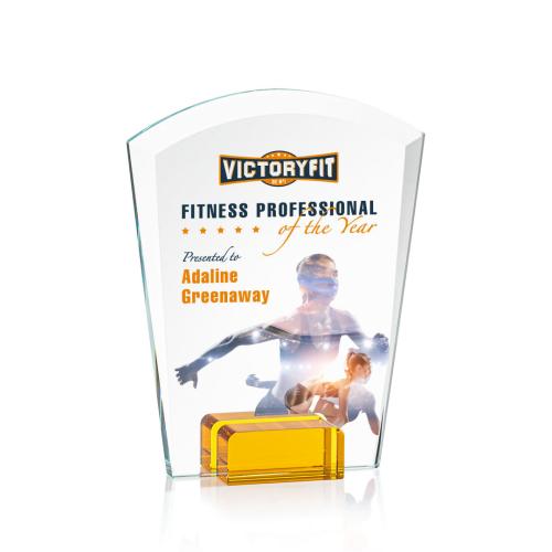 Recognition Awards - Crystal Awards - Lola VividPrint™ Award - Amber